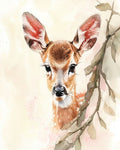 Whimsical Woodland Curious Fawn Wall Art