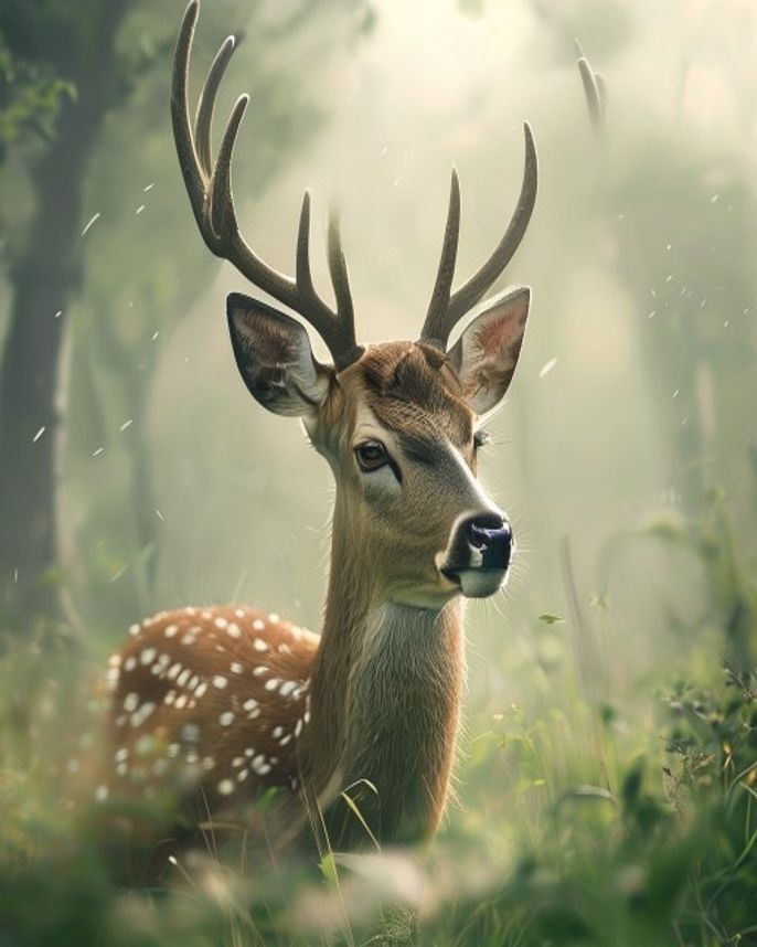 Wildlife Deer Wall Art Print