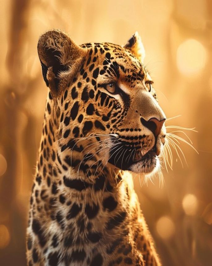Leopard Wall Art Golden Hour
