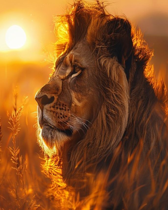 Lion Golden Hour Wall Art
