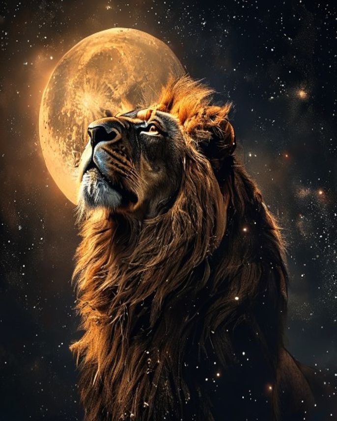 Moonlit Lion Wall Art