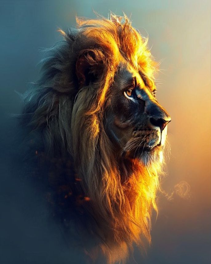 Golden Hour Lion Wall Art