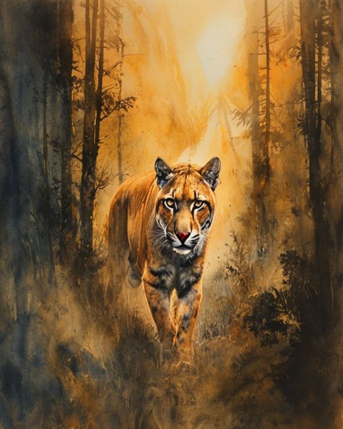 Mountain Lion Golden Hour Print