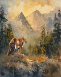 Mountain Lion Art Golden Hour