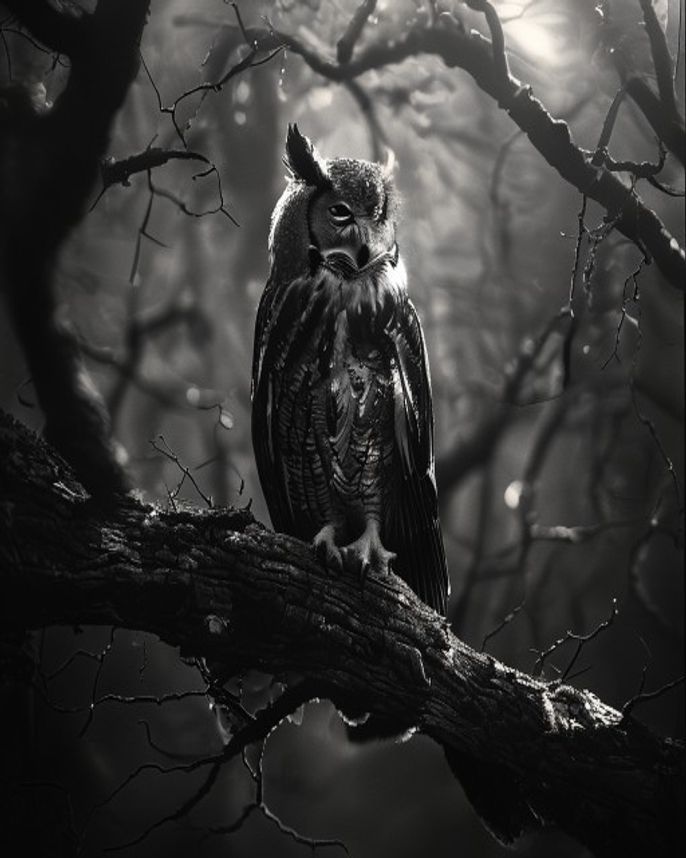 Midnight Perch Owl Wall Art