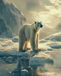 Polar Bear Wall Art Glacier Reflection