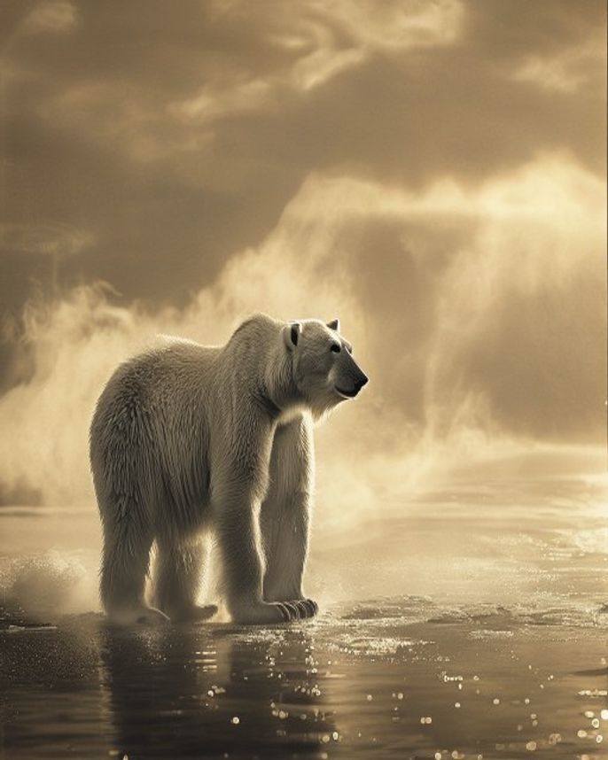 Golden Hour Polar Bear Wall Art