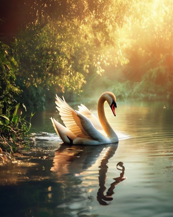 Ethereal Serenity - Swan Fine Art Print