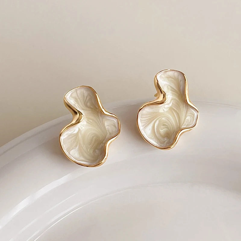 White Cloud Stud Earrings